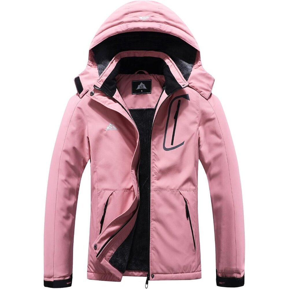 Women's Pink Waterproof Ski Jacket Warm Winter Coat Outdoor Snowboard Jacket
